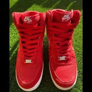 Red Suede Air Force Ones